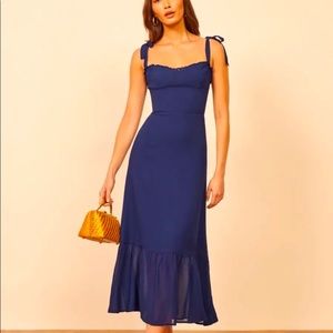 Reformation Nikita Navy Dress